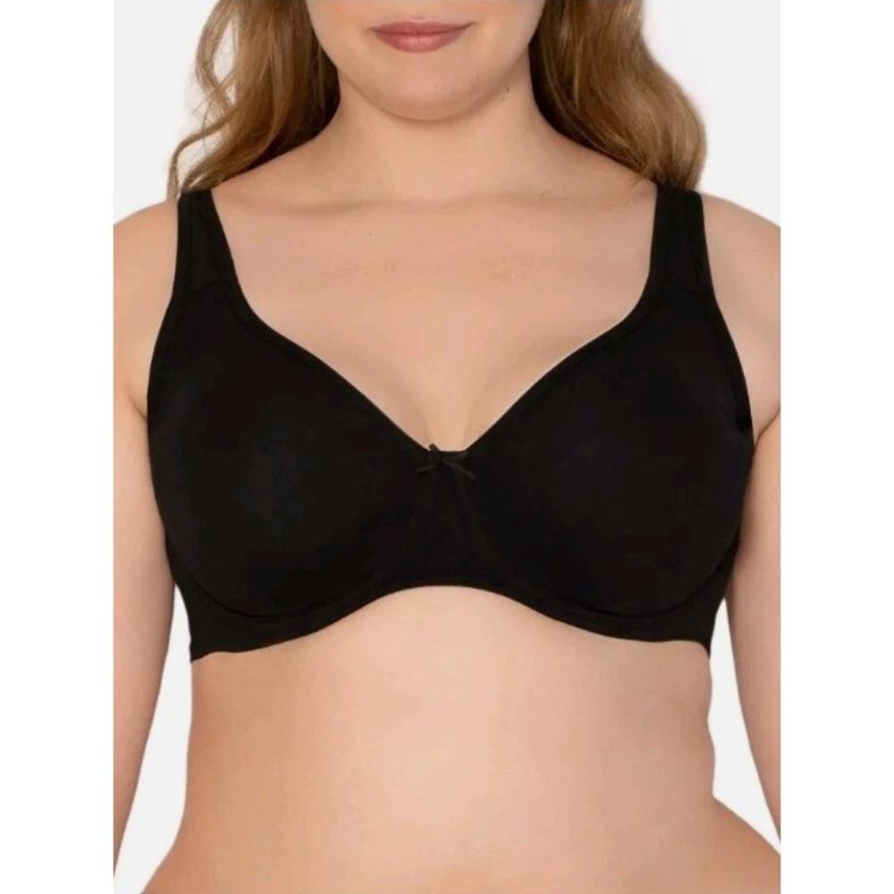 Fruit Of The Loom Beyond Soft Bra Women 40DD Black Unlined Underwire Minimalist